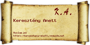 Keresztény Anett névjegykártya